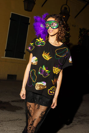 Queen of Sparkles Mardi Gras Tee