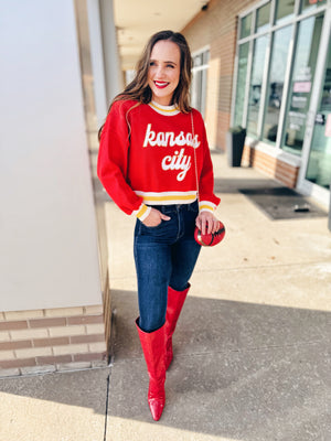 Fuzzy Letters Kansas City Sweater