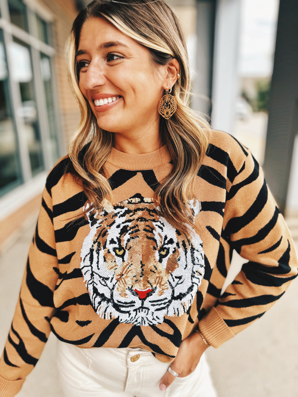 Queen of Sparkles Tiger Sweater