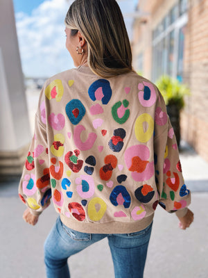 Queen of Sparkles Colorful Spots Sweatshirt