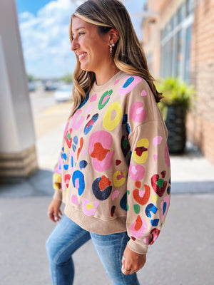 Queen of Sparkles Colorful Spots Sweatshirt