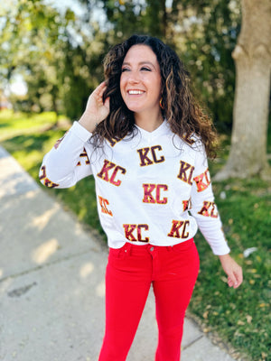 Queen of Sparkles x Amelia's Boutique KC Scatter Long Sleeve Sweater