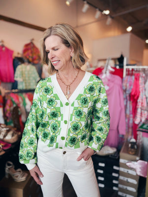 Queen of Sparkles Shamrock Cardigan