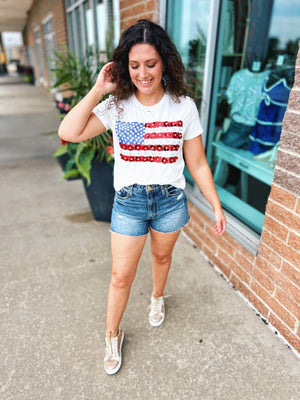 Queen of Sparkles American Flag Tee