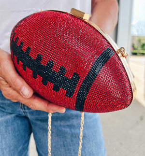 Sequin Football Purse with Latch Closure