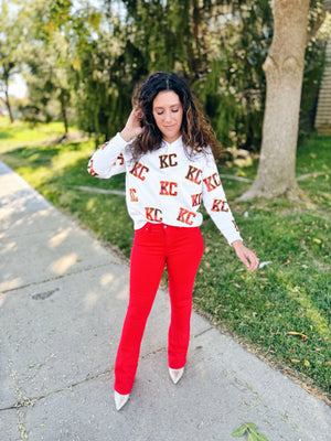 Queen of Sparkles x Amelia's Boutique KC Scatter Long Sleeve Sweater