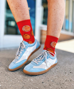 Queen of Sparkles Red Basketball Socks