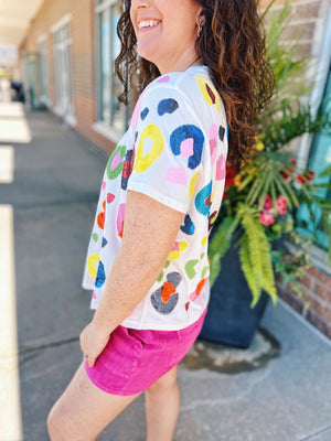 Queen of Sparkles Bomb Colorful Animal Print tee