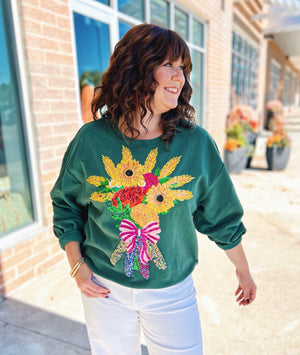 Queen of Sparkles Fall Harvest Bouquet Sweatshirt