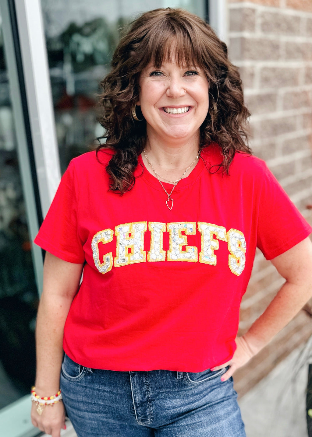 CUSTOM CHIEFS GEM TEE W/ SCOOP NECK