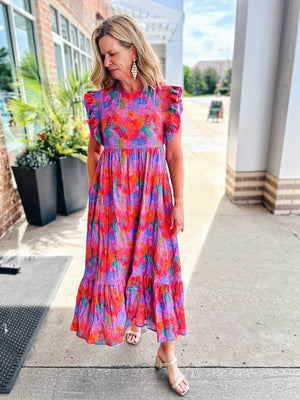 Paint Print Maxi Dress