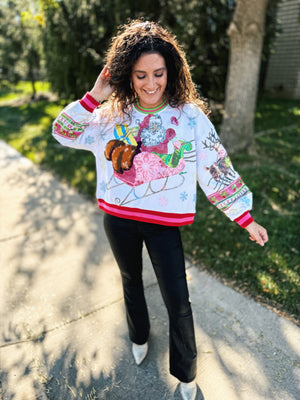 Queen of Sparkles Santa Sleigh Sweatshirt