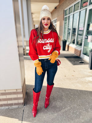 Fuzzy Letters Kansas City Sweater