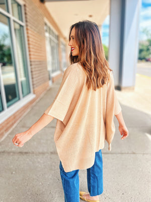 Dolman Sleeve Cardigan in Sand