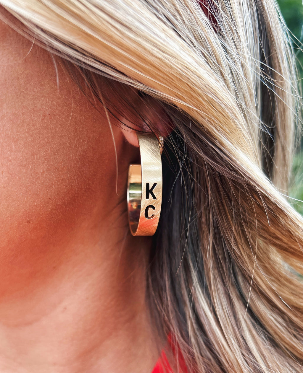 KC Brushed Gold Hoops