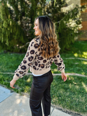 Cheetah Button Front Cardigan