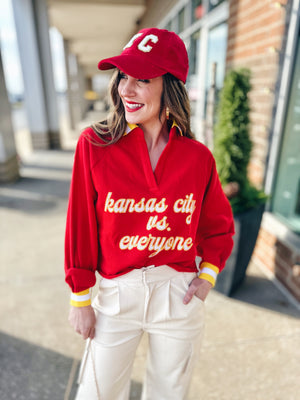 Collared Kansas City Vs. Everyone Sweatshirt Queen of Sparkles x Amelia's