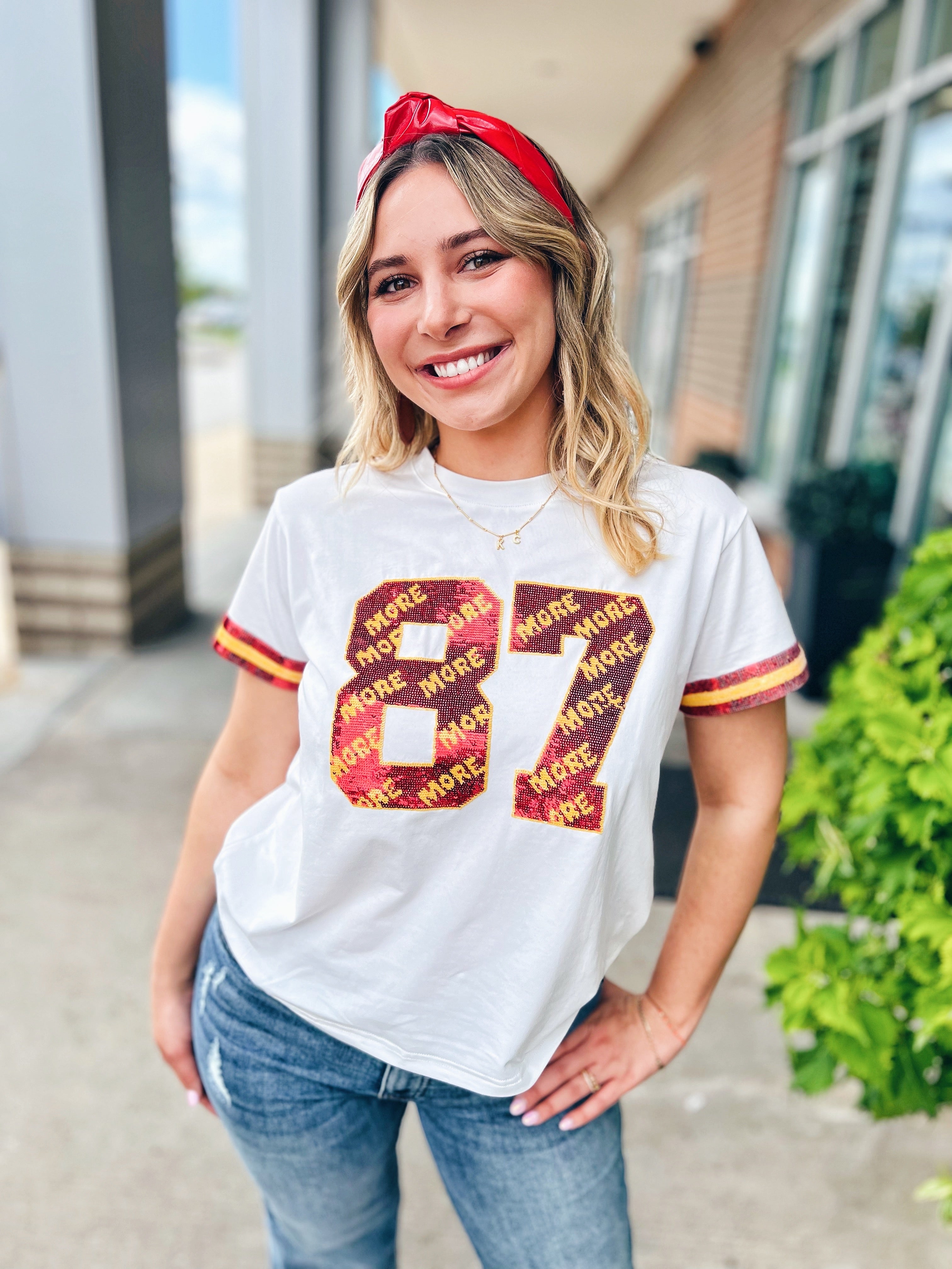 Amelia's Custom Queen Of Sparkles V Neck Kansas City Football tee