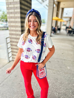 Kansas Game Day Footballs Queen of Sparkles x Amelia's Boutique