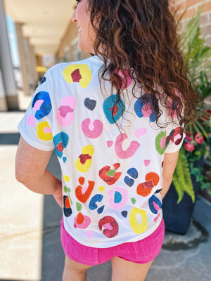 Queen of Sparkles Bomb Colorful Animal Print tee