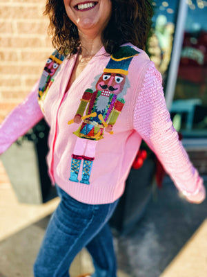 Queen of Sparkles Nutcracker Cardigan in Pink