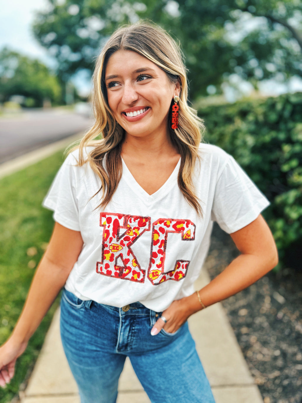 KC Cheetah Tee Queen of Sparkles x Amelia's Boutique