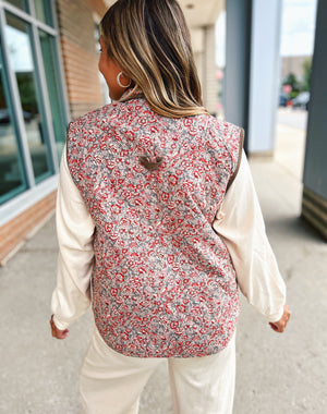 Micro Floral Quilted Vest