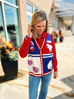 Kansas Inspired Game Day Sweater Vest - Queen of Sparkles