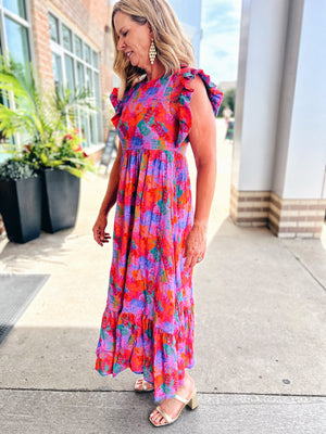 Paint Print Maxi Dress