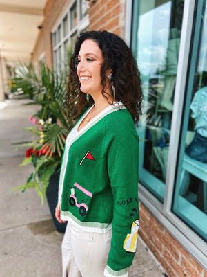 Golf Cardigan in Green