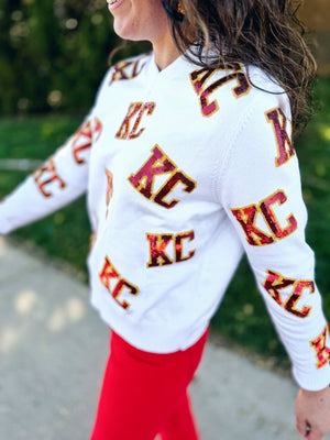 Queen of Sparkles x Amelia's Boutique KC Scatter Long Sleeve Sweater