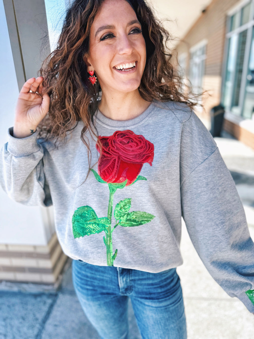 Queen of Sparkles Rose Sweatshirt