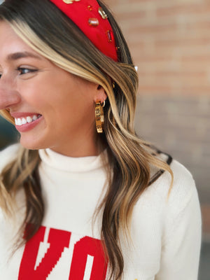 Kansas City Laser Cut Out Gold Hoops