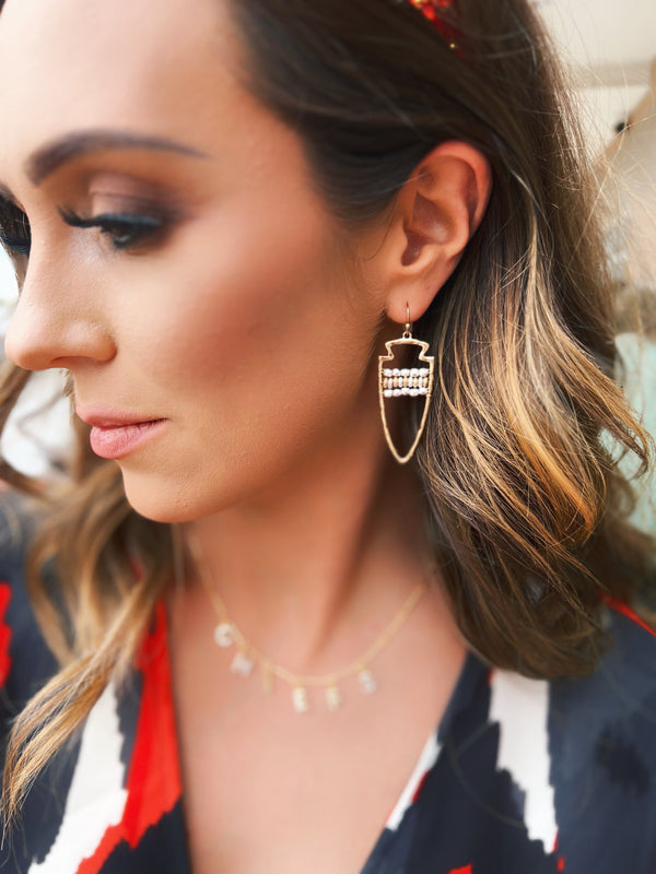 KC Football Earring with Gold Sparkle KC – Amelia's Boutique