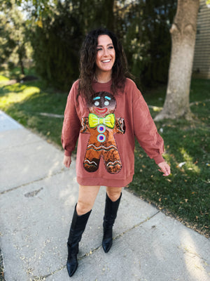 Queen of Sparkles Gingerbread Man Long Sweatshirt