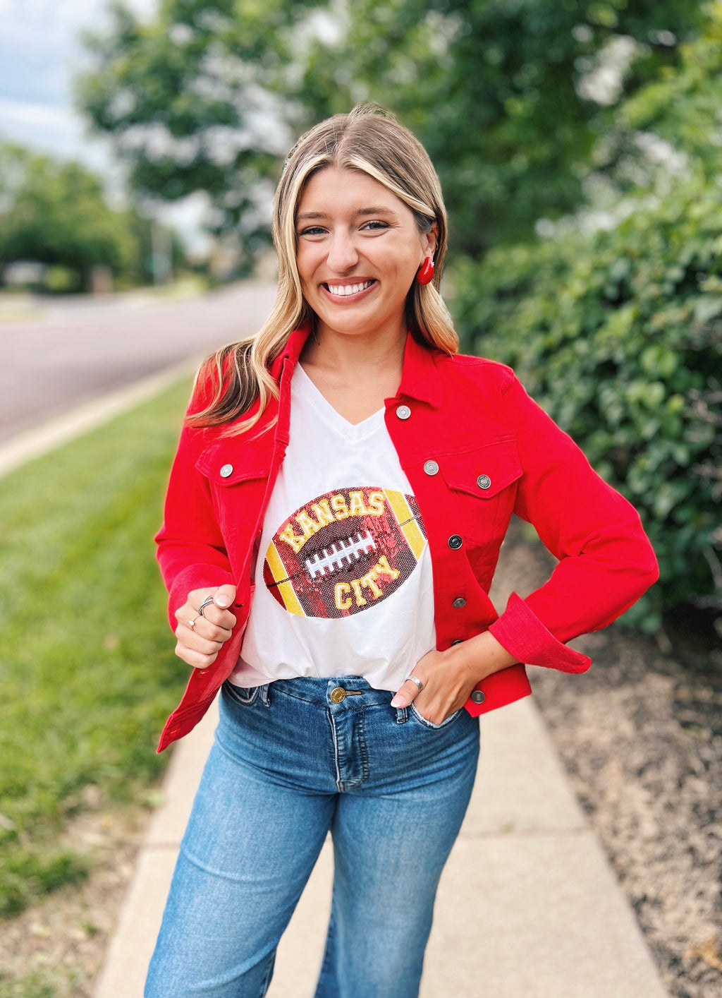 Red Jean Jacket