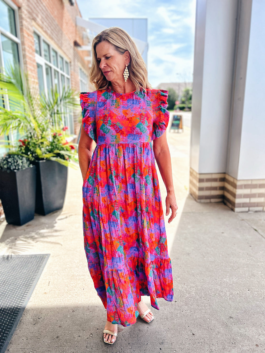 Paint Print Maxi Dress