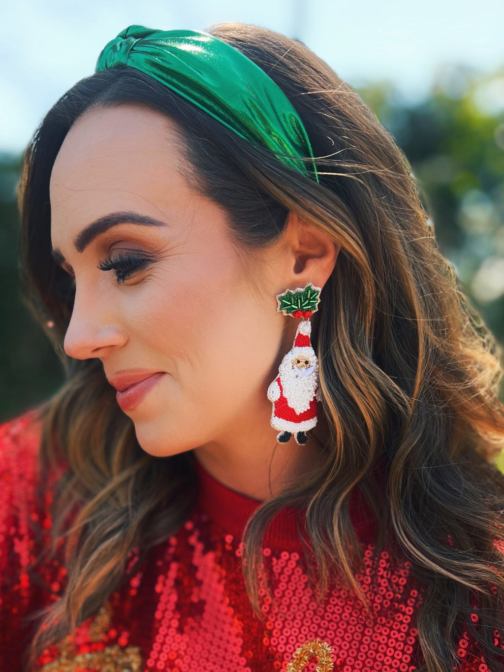 Santa Beaded Earrings